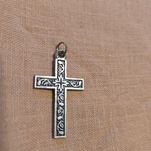 Intricate Silver Cross Pendant